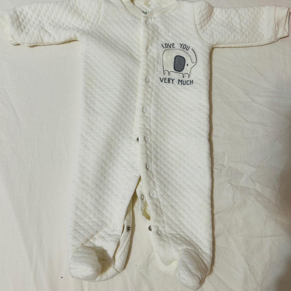 Cream Quilted Kids One Piece